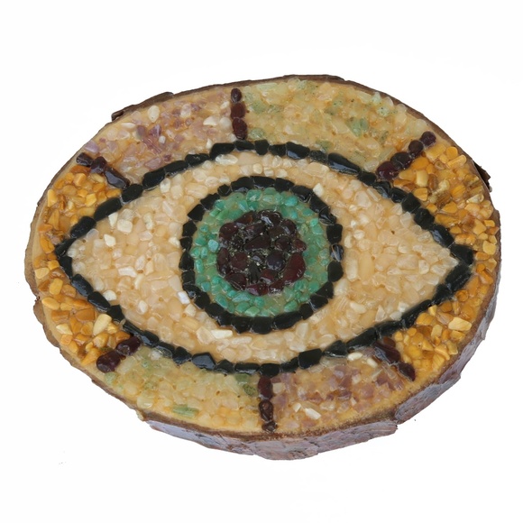 Evil Eye Protection Crystal Grid Wood Decor - Picture 4 of 6
